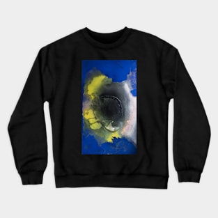 Blue Yellow Fluid Abstract Painting Crewneck Sweatshirt